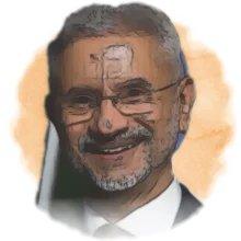 Watercolour portrait of Dr Subrahmanyam Jaishankar