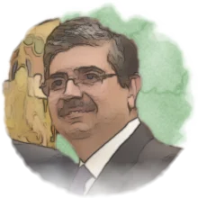 Watercolour portrait of Uday Kotak