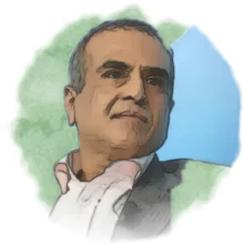 Watercolour portrait of Sunil Bharti Mittal