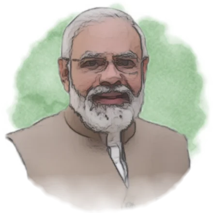 Watercolour portrait of Narendra Modi