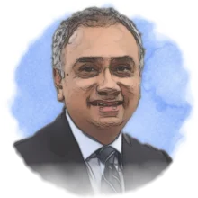Watercolour portrait of Salil Parekh